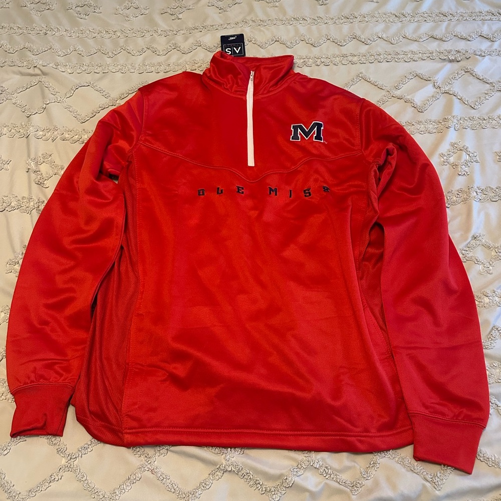 Ole Miss Rebels Old Varsity Brand Quarter Zip Pullover Men’s Medium New With Tag